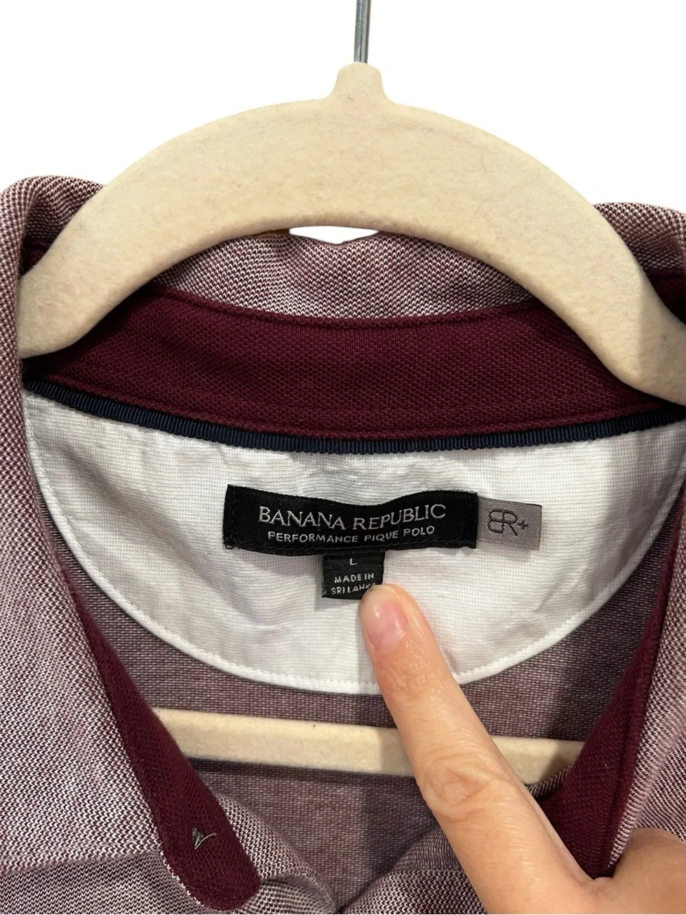 Banana Republic Performance Pique Polo Heather Purple Size Large Spring Casual